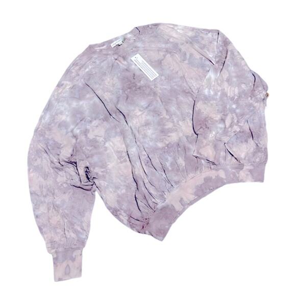 Young Fabulous & Broke Juliette Tie Dye Sweatshirt NWT Purple Gray Oversized - Picture 3 of 16